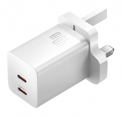 Baseus Charger Wall 40W USB-Cx2 UK MINI GaN5 White Baseus Charger Wall 40W USB-Cx2 UK MINI GaN5 White